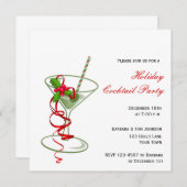 Holiday Martini Cocktail Party Invitation Kaart (Voorkant / Achterkant)