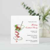 Holiday Martini Cocktail Party Invitation Kaart (Staand voorkant)