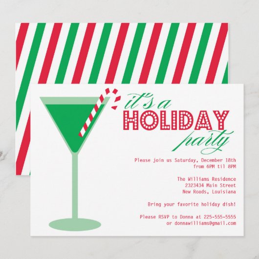 Holiday Martini Kaart (Voorkant / Achterkant)