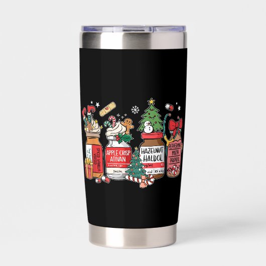 Holiday Meds Mug – Festive Prescription Bottles  Geïsoleerde Drinkbeker (Voorkant)