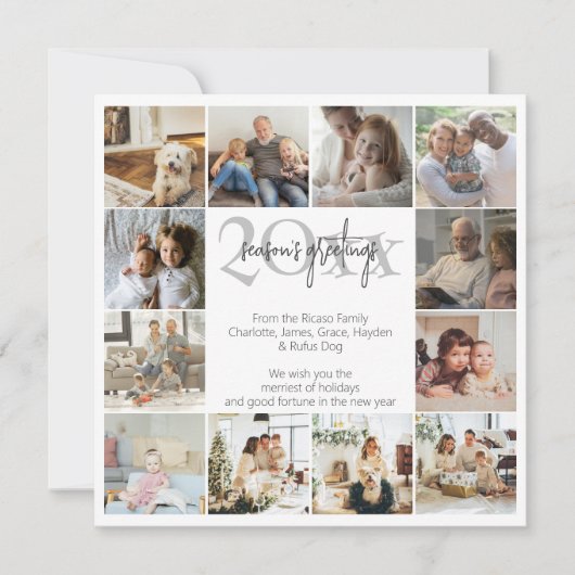 Holiday Memories 12 Fotosjabloon Kerstmis Feestdagenkaart (Voorkant)