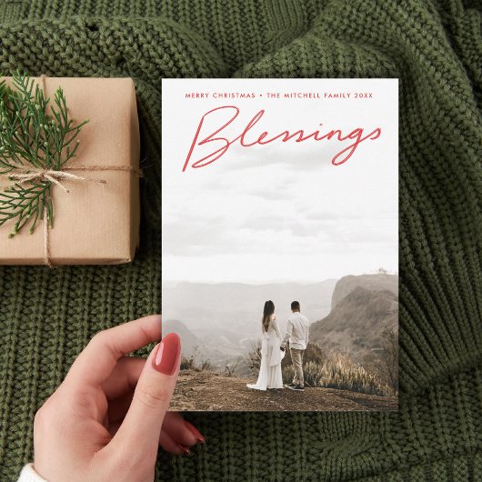 Holiday met handgeschreven zegeltjes feestdagenkaart