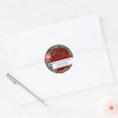 Holiday met rood groen terugkeeradres ronde sticker (Envelop)