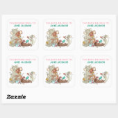 Holiday Mice Book behoort tot gepersonaliseerd Vierkante Sticker (Vel)