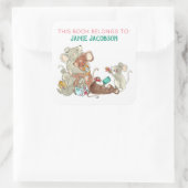 Holiday Mice Book behoort tot gepersonaliseerd Vierkante Sticker (Tas)