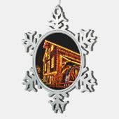 Holiday Mill snewflake pewter kerstversiering Tin Sneeuwvlok Ornament (Rechts)