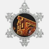 Holiday Mill snewflake pewter kerstversiering Tin Sneeuwvlok Ornament (Voorkant)