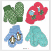 Holiday Mittens | Kerstdecor | Groot Sticker (Vel)