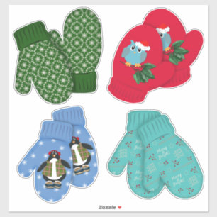 Holiday Mittens   Kerstdecor   Groot Sticker