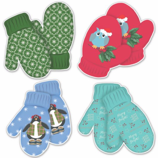Holiday Mittens | Kerstdecor | Groot Sticker (Voorkant)