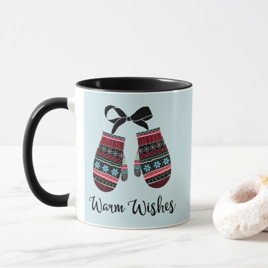 Holiday Mittens Warm wil kerstkoffie Mok (Met donut)