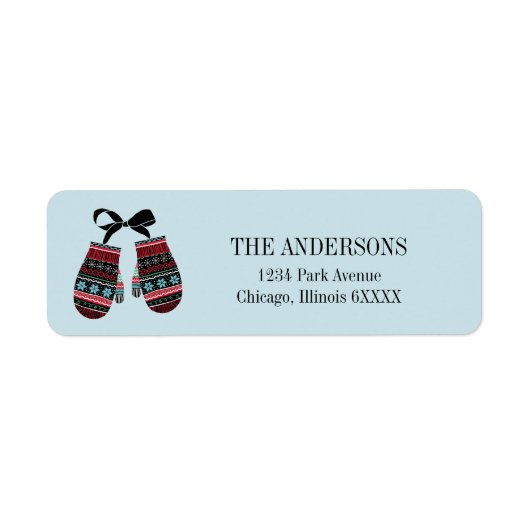 Holiday Mittens Warm Wish Address Label (Voorkant)