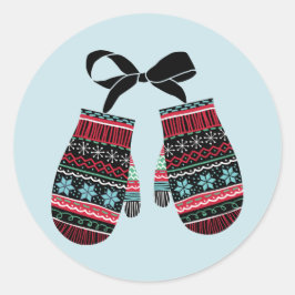 Holiday Mittens Warm Wishes Kerst sticker