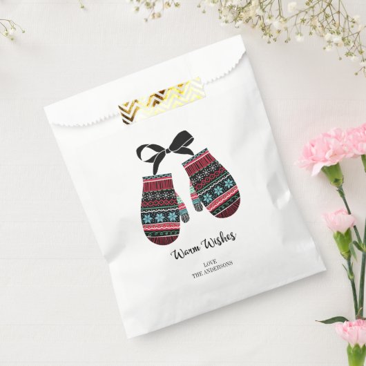 Holiday Mittens Warm Wishes kerstcadeau Bedankzakje (Gezegeld)