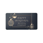 Holiday Modern Chic Corporate Kerstmis Etiket (Voorkant)