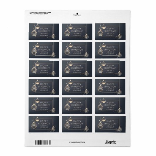 Holiday Modern Chic Corporate Kerstmis Etiket (Full Sheet)