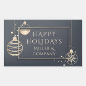 Holiday Modern Chic Corporate Kerstmis Rechthoekige Sticker (Voorkant)