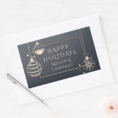 Holiday Modern Chic Corporate Kerstmis Rechthoekige Sticker (Envelop)