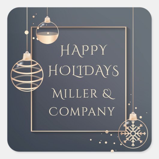 Holiday Modern Chic Corporate Kerstmis Vierkante Sticker (Voorkant)
