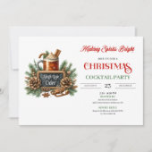 Holiday modern Christmas cocktail party invitation Kaart (Voorkant)