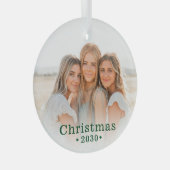 Holiday Moderne Familie Foto Glas Ornament (Voorkant Rechts)