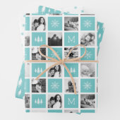 Holiday Monogram Foto Collage Inpakpapier Vel (In situ)