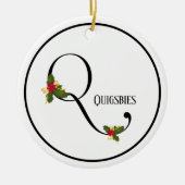 Holiday Monogram Letter Q Persoonlijk Keramisch Ornament (Voorkant)