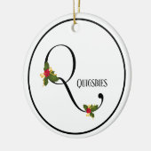 Holiday Monogram Letter Q Persoonlijk Keramisch Ornament (Links)