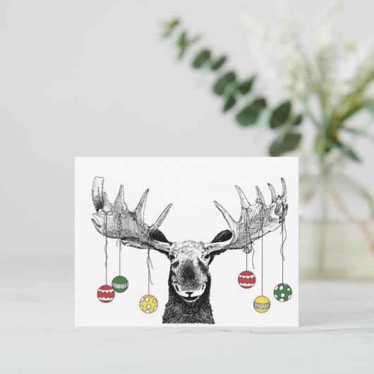 Holiday Moose Briefkaart (Staand voorkant)