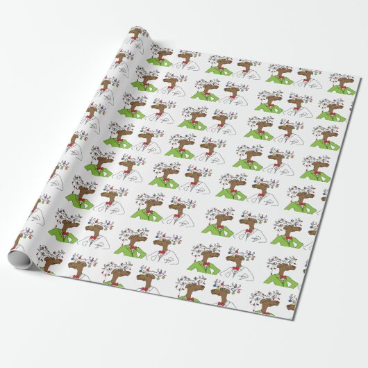 Holiday Moose Cadeaupapier (Uitgerold)