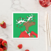 Holiday Moose Cocktail Napkin Servet (Insitu)