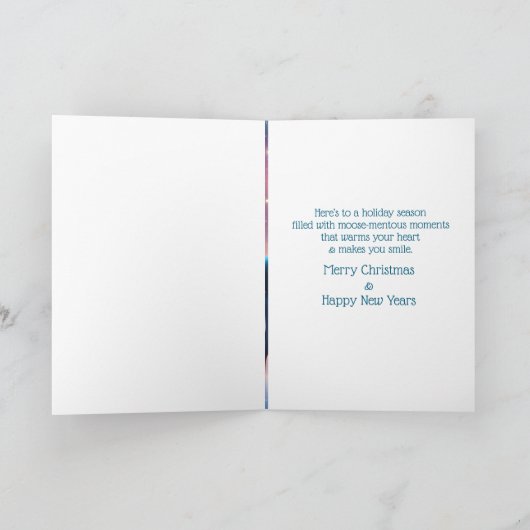 Holiday Moose Feestdagen Kaart (Binnen)