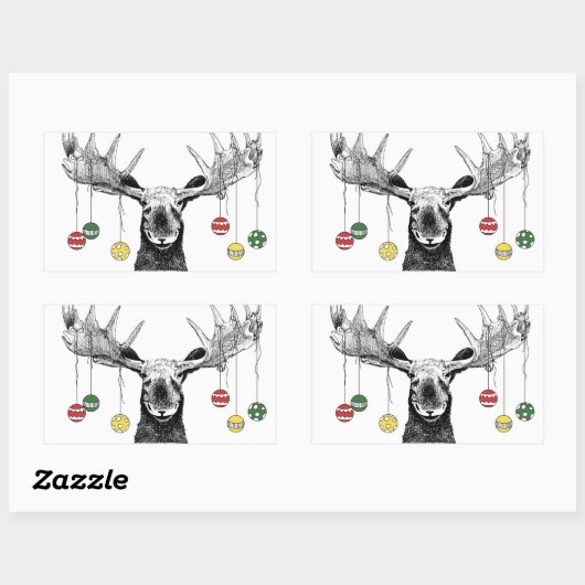 Holiday Moose Rechthoekige Sticker (Vel)
