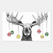 Holiday Moose Rechthoekige Sticker (Voorkant)