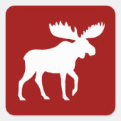 Holiday Moose Vierkante Sticker (Voorkant)