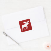 Holiday Moose Vierkante Sticker (Envelop)