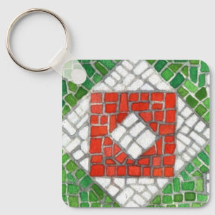 HOLIDAY MOSAIC Aluminium Vierkante Sleutelhanger