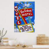 Holiday Motel Las Vegas Retro Poster (Keuken)