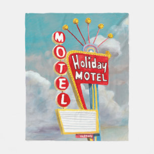Holiday Motel Sign Fleece Deken