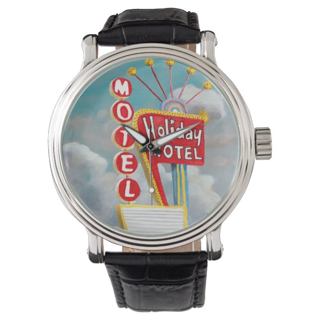 Holiday Motel Sign Horloge (Voorkant)