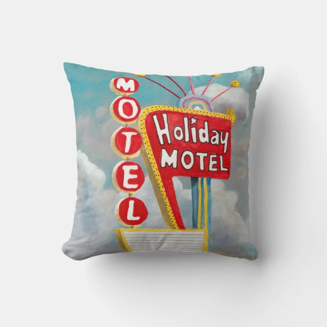 Holiday Motel Sign Kussen (Voorkant)