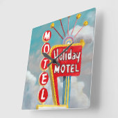 Holiday Motel Sign Vierkante Klok (Hoek)