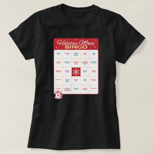 Holiday Movie Bingo T-shirt (Design voorkant)