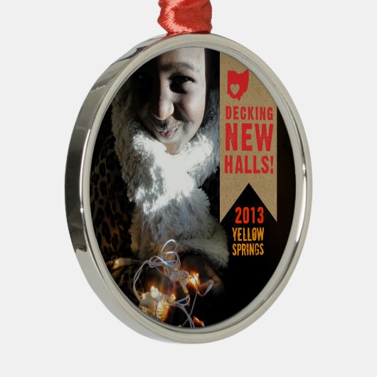 Holiday Moving Ohio Postmark Metalen Ornament (Rechts)