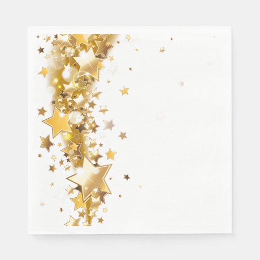 Holiday Napkin Gold Stars Servet (Voorkant)