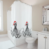 Holiday Nautical Steampunk Octopus  Kraken Douchegordijn (In situ)