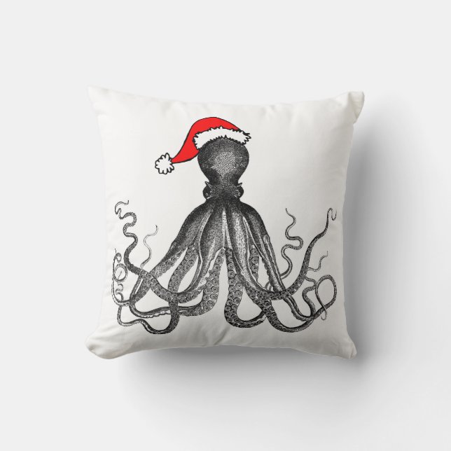 Holiday Nautical Steampunk Octopus  Kraken Kussen (Voorkant)