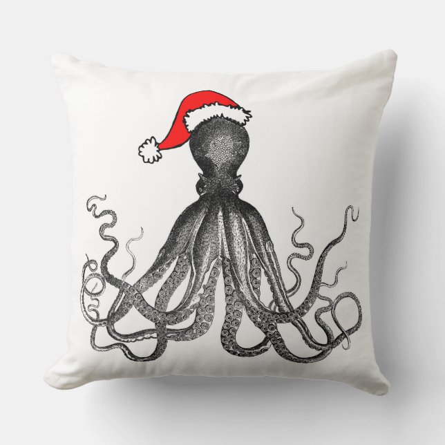 Holiday Nautical Steampunk Octopus  Kraken Kussen (Voorkant)
