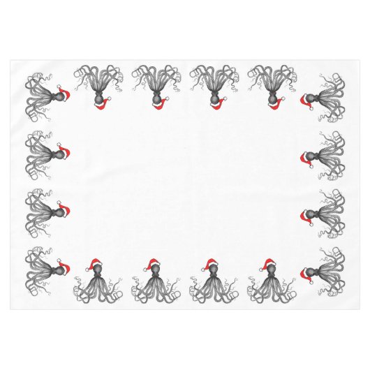 Holiday Nautical Steampunk Octopus Kraken Tafelkleed (Voorkant (Horizontaal))