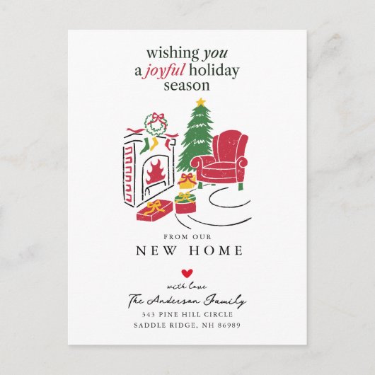 Holiday New Home Aankondiging Kaart (Voorkant)